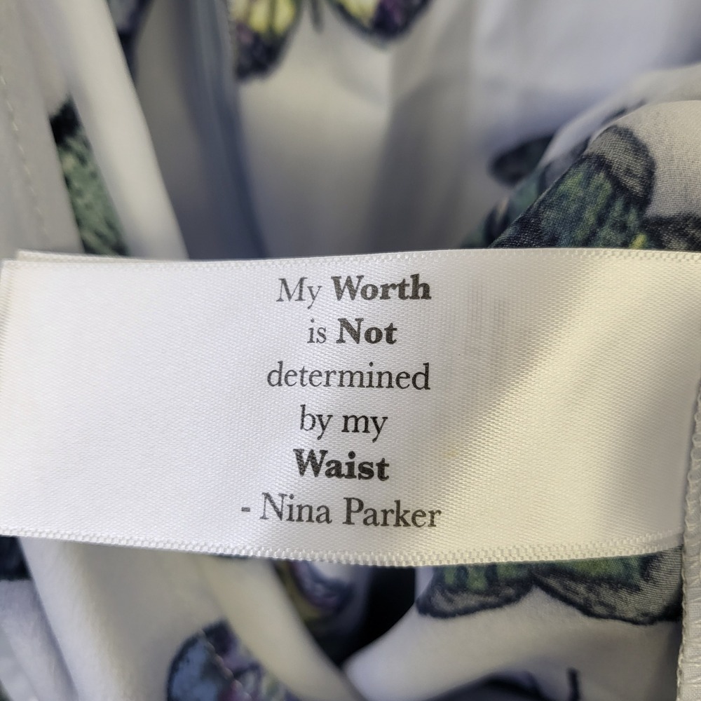 Nina Parker Romper Womens 1X Blue New Butterfly Print Wrap Front Long Sleeve - Picture 13 of 14